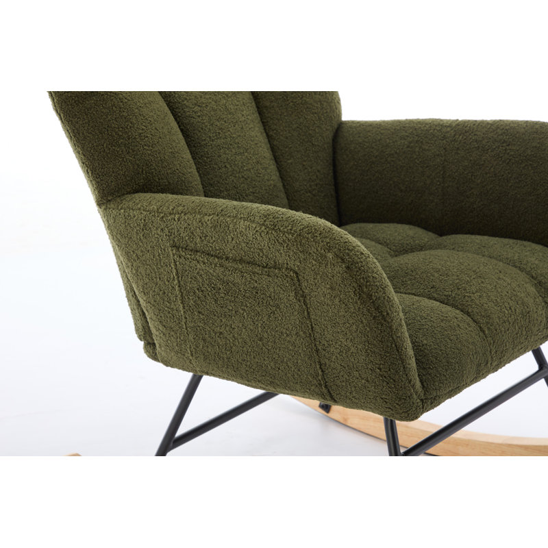 Chaise berçante rembourrée Modern, Vert foncé