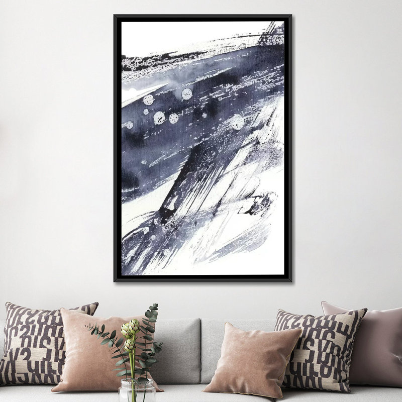 "Directivité I" par Ethan Harper, reproduction d’art, Toile avec cadre noir, H 60 po x l 40po x P 1,5 po, Pas de tapis