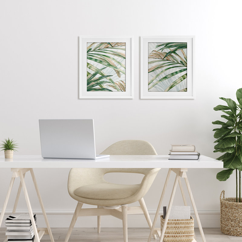Impressions of Fronds, ensemble de 2 reproductions encadrées sous verre, par Alex Black, H 16 po x l 13 po