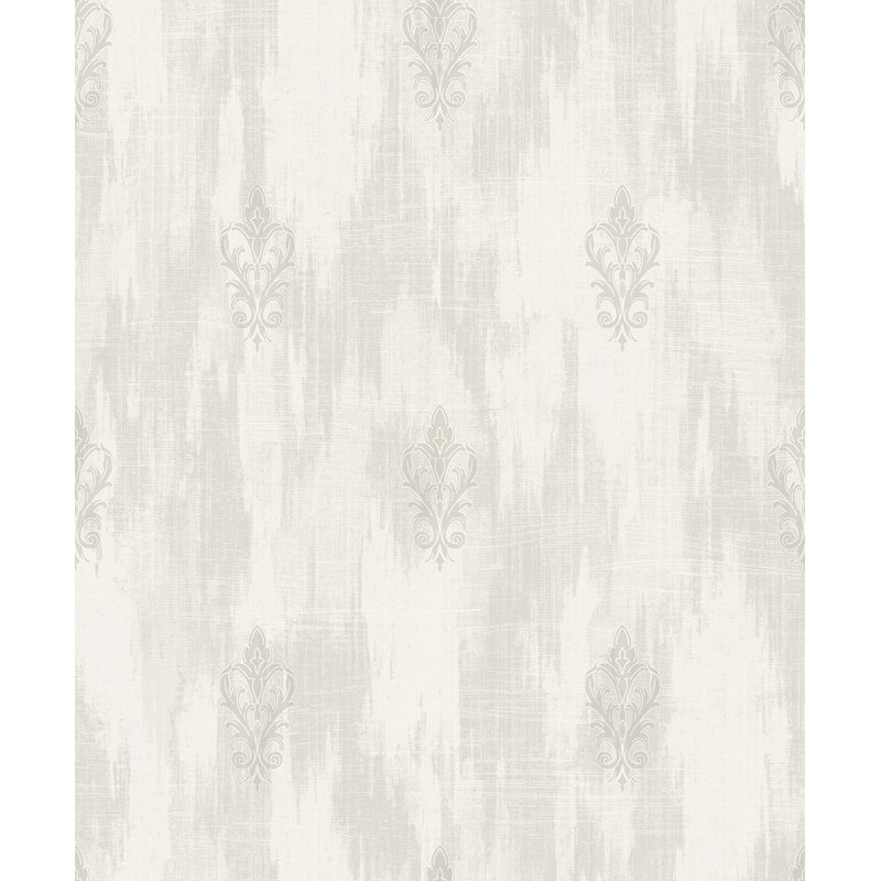Thompsonville 10m x 52.07cm Textured Metallic Finish Paste the Wall Wallpaper Roll, Off White