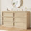 Commode moderne en bois à 6 tiroirs pour le rangement de la chambre à coucher, jaune