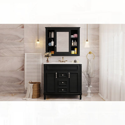 Meuble-lavabo moderne avec miroir de rangement et miroir