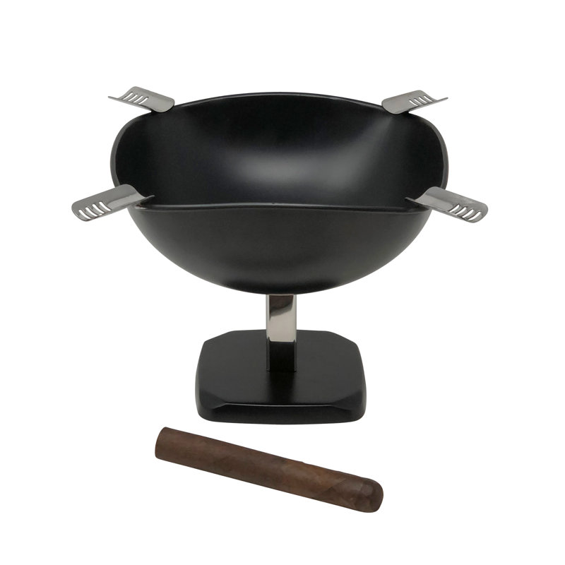 Cendrier surélevé quadrilatère «Smokin Ash», Noir