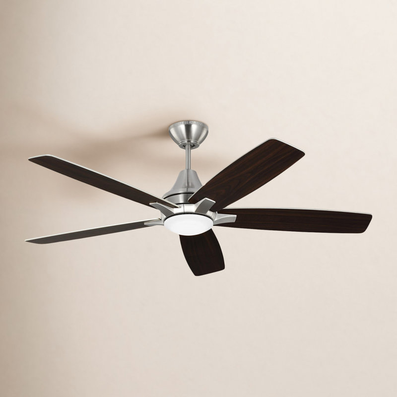 Melva 52'' Ceiling Fan with LED Lights, Brushed Silver