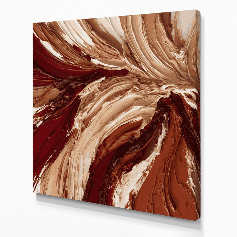 «Lyrical Abstraction 10», art mural sur toile brune, H 8 po x l 8 po