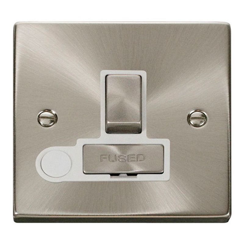Satin / Brushed Chrome 13A Fused Ingot Connection Unit Switched With Flex