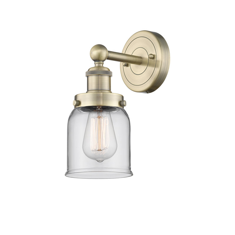 Cazadero Armed Sconce, Clear, Antique Brass