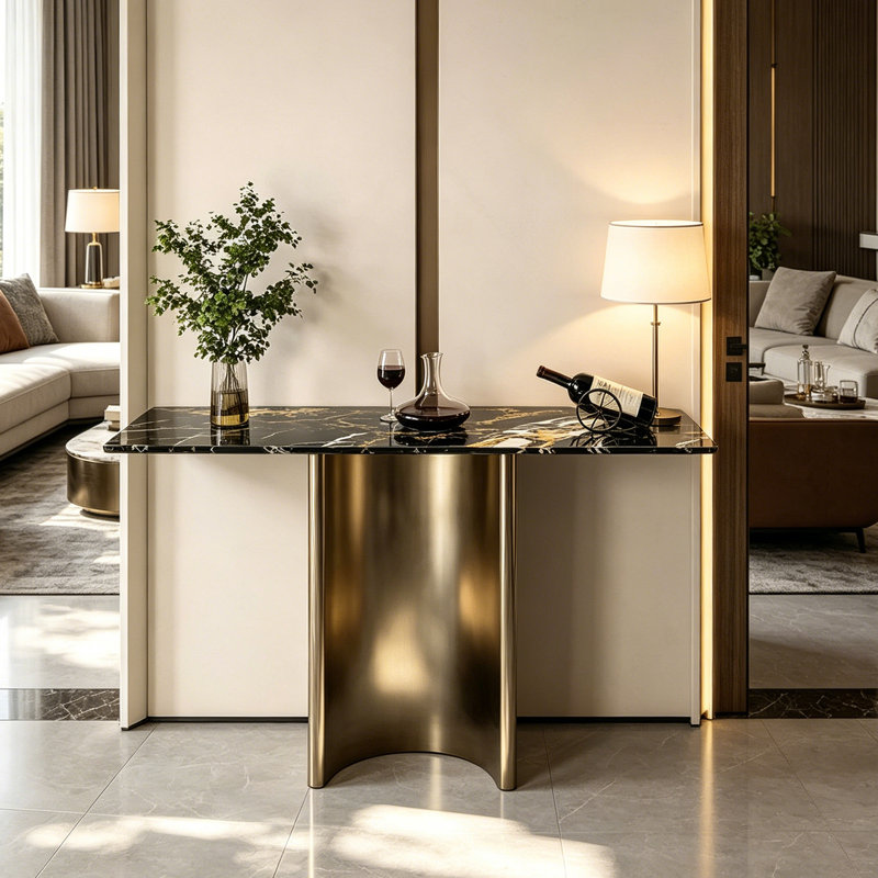 Console Italian Light Luxury, H 33,5 po x l 47,2 po x P 13,8 po