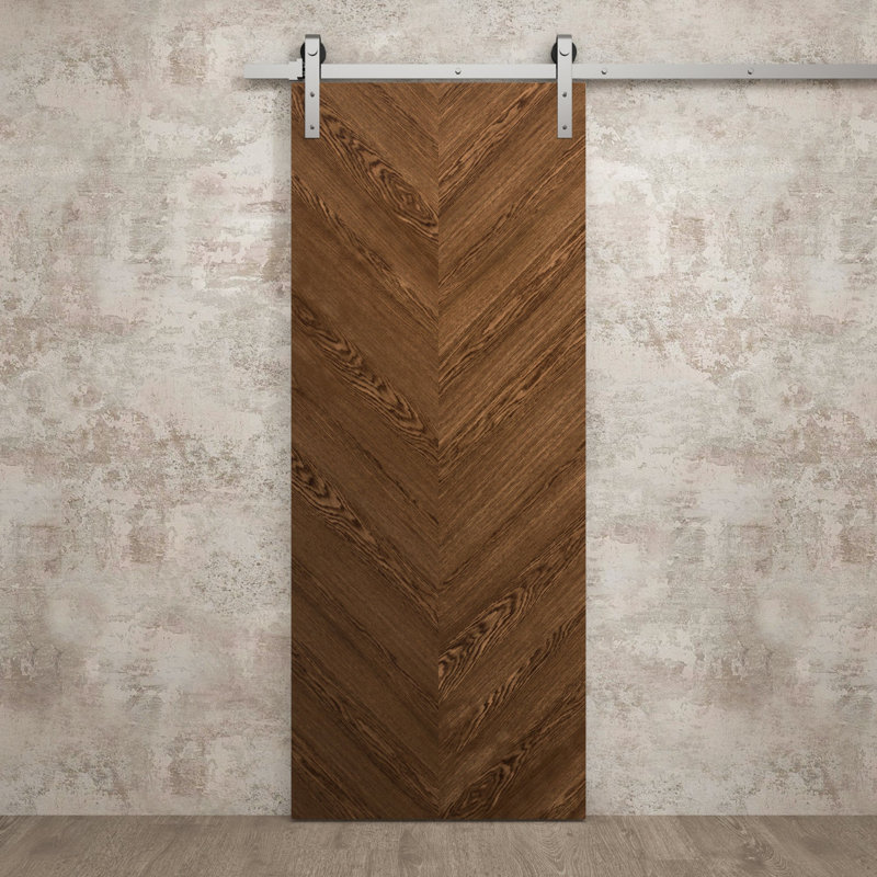 Porte de grange moderne | Ego 5005 | Ensemble de quincaillerie lourde Silver Rail Track | Portes intérieures solides