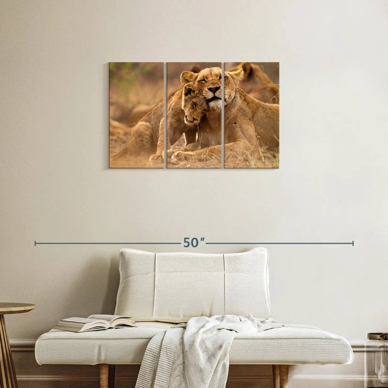 Brampt Lioness And Cub, 20" H x 33" W