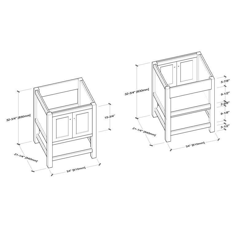 Ensemble de meuble-lavabo simple 25" Mckinzie, bleu