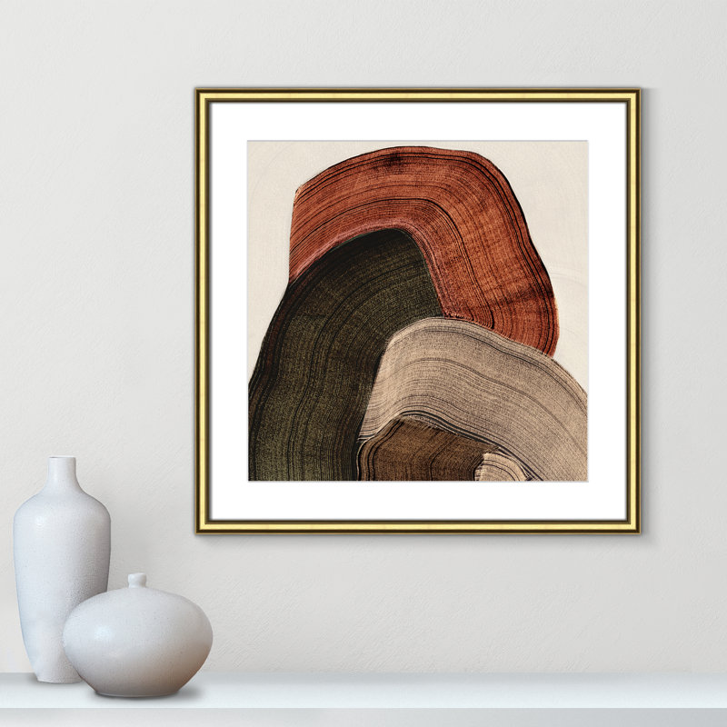 «Folded Earth I» par Casa Fine Arts, L 24,75 po x H 24,75 po, Imprimé mat, Or classique