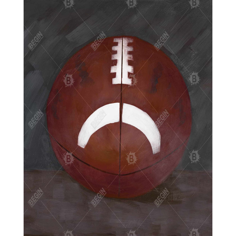 Football Ball Print On Canvas