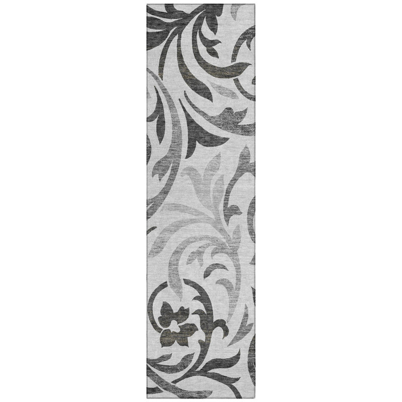 Washable Floral Indoor / Outdoor Rug, Runner 2'3" x 7'6"