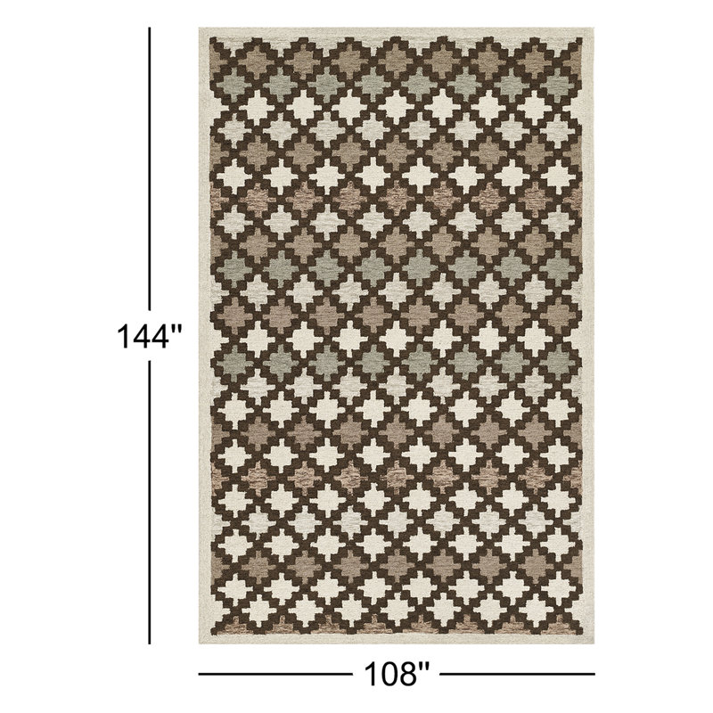Abbott Hand Tufted Wool Geometric Rug, Rectangle 9' x 12'