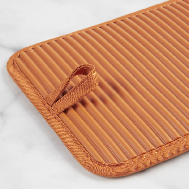 KitchenAid Ribbed Soft Silicone Potholder, Orange