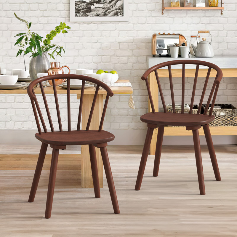 Chelynne 18'' H Solid Wood Side Chair, Brown