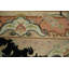 Charmant tapis de couloir traditionnel noir et saumon de qualité supérieure 3 x 13