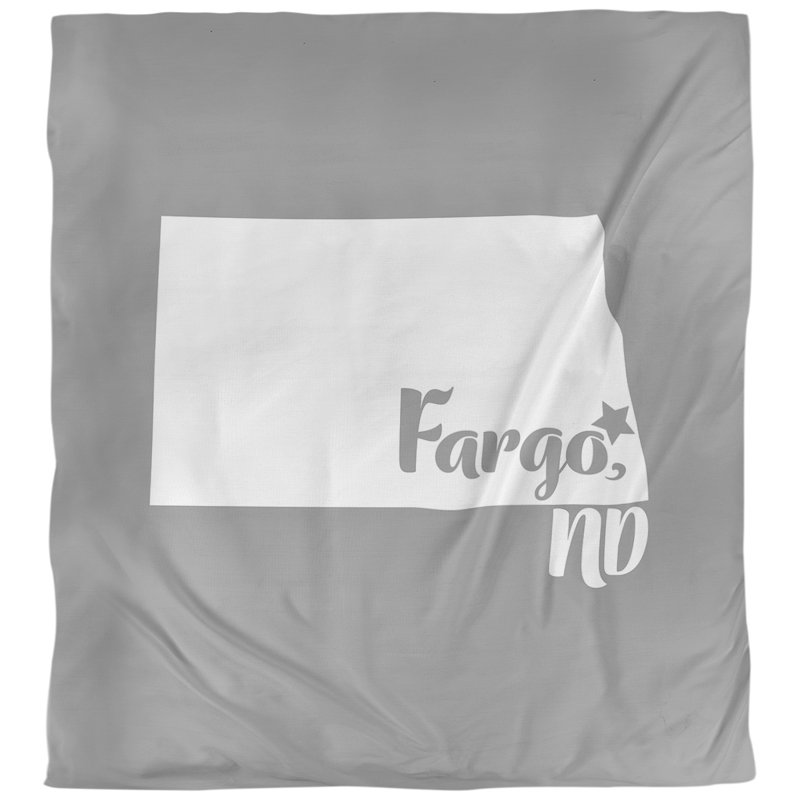 Housse de couette fargo north dakota, Housse de couette pour grand lit, Gris, Microfibre