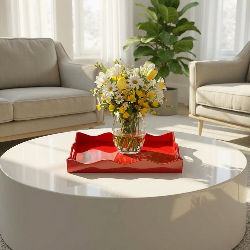 Spangle Scalloped Tray Rust, Rust