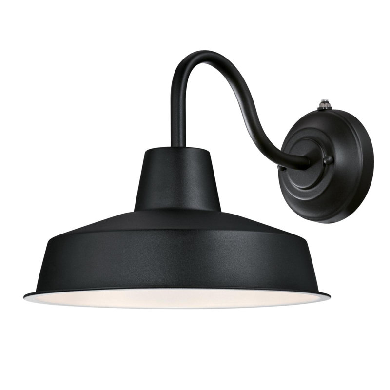 Luminaire de grange d'extérieur à DEL intégré Giglio, Noir, H 11 po x l 12,25 po x P 15,25 po, 15 watts