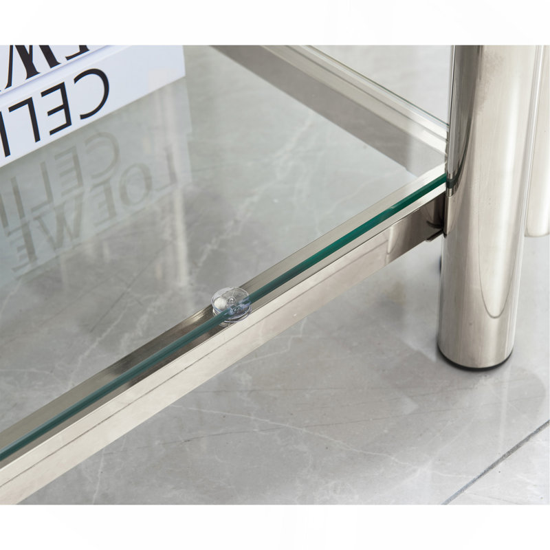 Table de bout carrée 20 pouces (compatible avec table basse), Argent argent