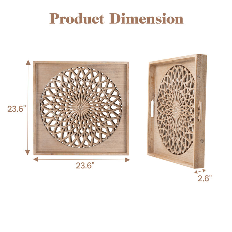 Accent Wall Mirror, Natural Wood