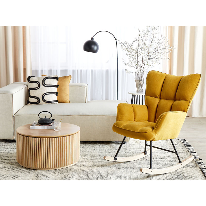 Harpor Upholstered Rocking Chair, Yellow