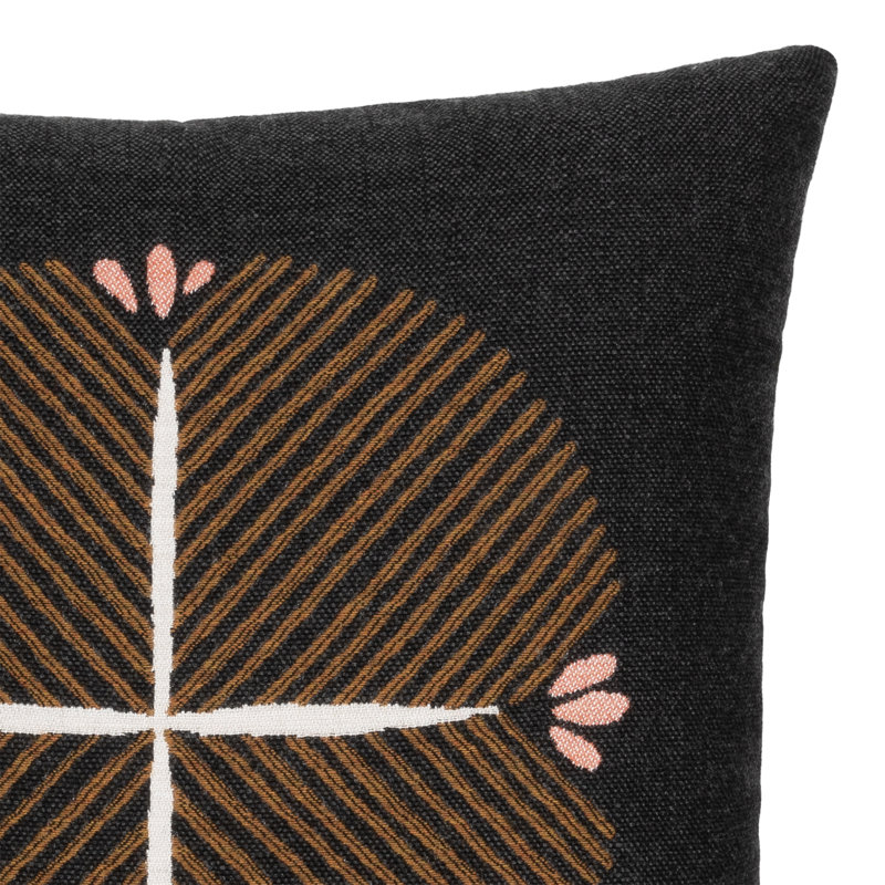 Direction Sunbrella® Throw Square Indoor/Outdoor Pillow Cover & Insert by Elaine Smith, Indigo, 20"H X 20"W