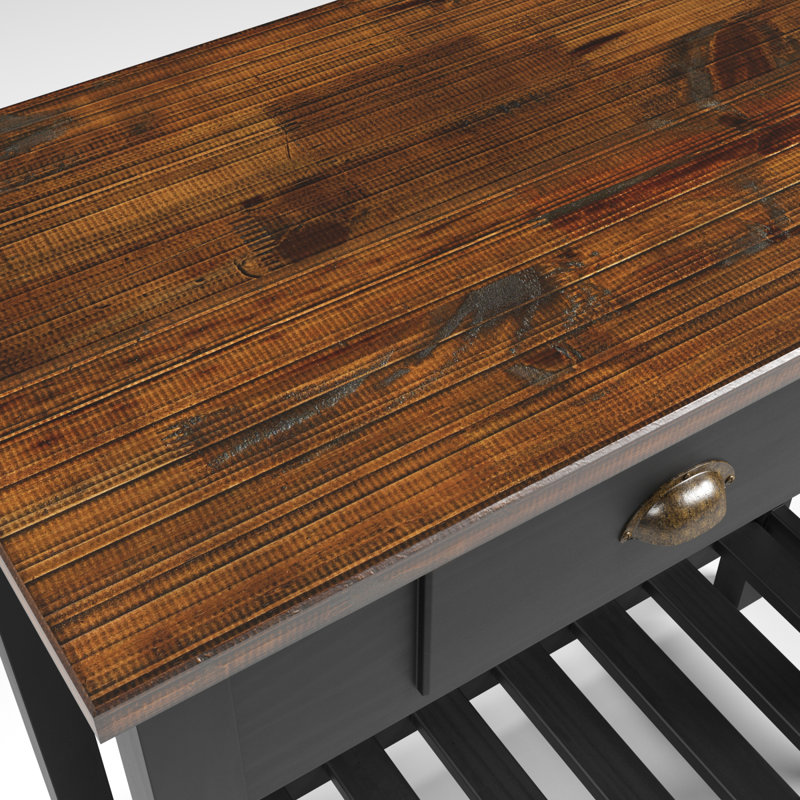 Wood Hall Table Console 1 Drawer Delija | August Grove®, 33.07" H x 31.5" W x 13.78" D, Black