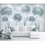 Papier peint rétro rétro avec fleurs bleu pissenlit-2144095841