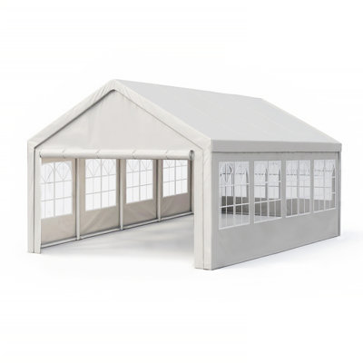 Pavillon de jardin avec abri d'auto 13 'x 26' avec parois latérales amovibles, pavillon avec 2 tubes de sol, tentes commerciales pour les fêtes