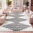 Collenn Diamond Stripe Geometric Shag White/Gray Rug-1655634098