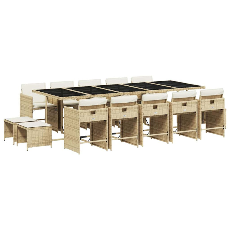 Patio Dining Set Table,, Cream White, Beige