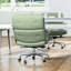 Fauteuil de direction en cuir véritable avec structure et roues en aluminium, fauteuil de bureau pivotant avec dossier épais et soutien lombaire ergonomique-1714349508