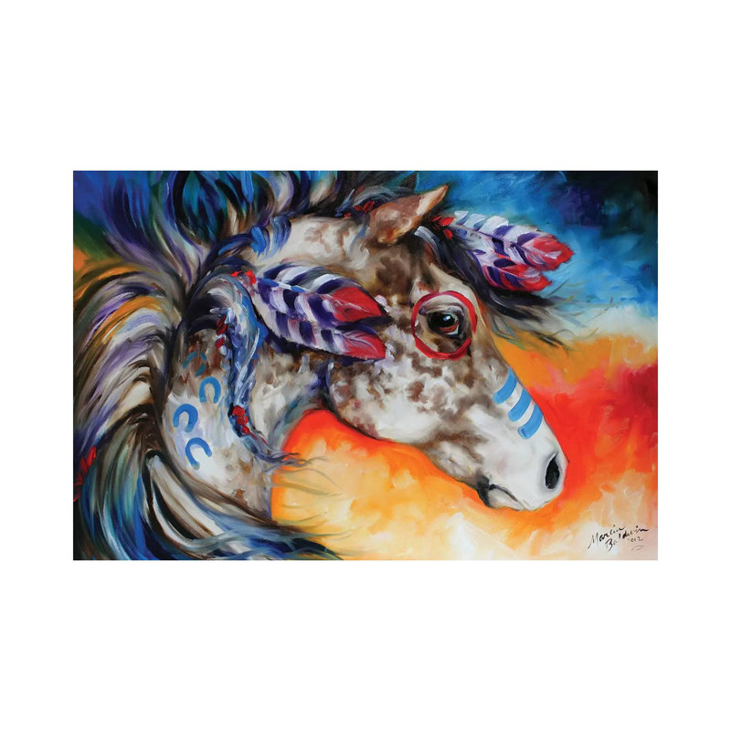 Appaloosa Indian War Horse by Marcia Baldwin - Wrapped Canvas Gallery-Wrapped Canvas Giclée