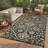 Reversible Outdoor Rug, 9' x 12', Waterproof Plastic with UV-Resistant Finish, Foldable with Stakes and Carry Bag for Patio, Deck, Camping or RV-1197840078-1197840073