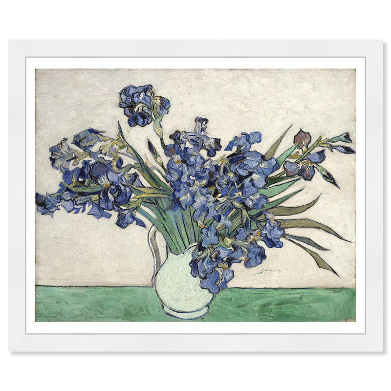 Irises par Vincent Van Gogh - Reproduction d'art sur papier encadrée, H 38 po x l 47 po x P 0,5 po