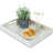 Serving Tray 15.7" X11.8", Lacquer Mother Of Pearl Inlay Mosaic Tray, Rectangle Wooden Marble Tray With Handles Trays For Tea, Breakfast In Bed, Table