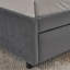 Structure de lit double capitonnée pleine grandeur avec deux tiroirs, structure de canapé-lit avec dossier confortable et accoudoirs, velours, gris (79,5 po x 58 po x 25 po)-426879933