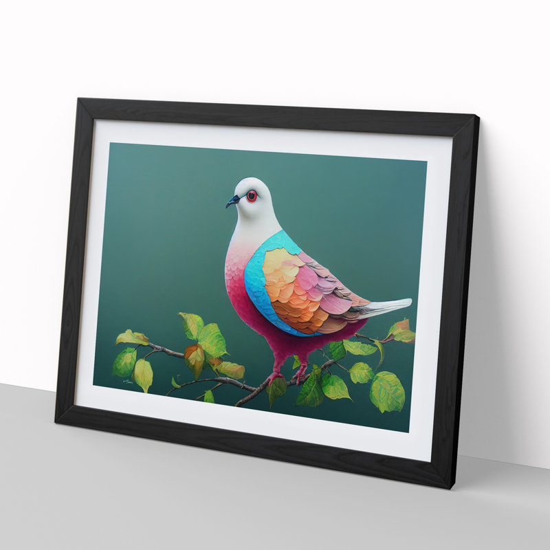 Cosmopolitan Dove Bird - Framed Print, Black Framed, 25cm H x 34cm W x 2cm D