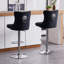 Swivel Upholstered Adjustable Height Counter Stool with Metal Frame-2108636924-2108636920