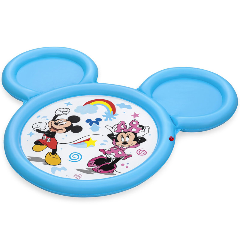 Tapis de jeu Bestway Disney Junior - Mickey et ses amis - aire de jeu gonflable avec gicleurs 77 x 66 po, jouet d'extérieur, oreilles de Mickey
