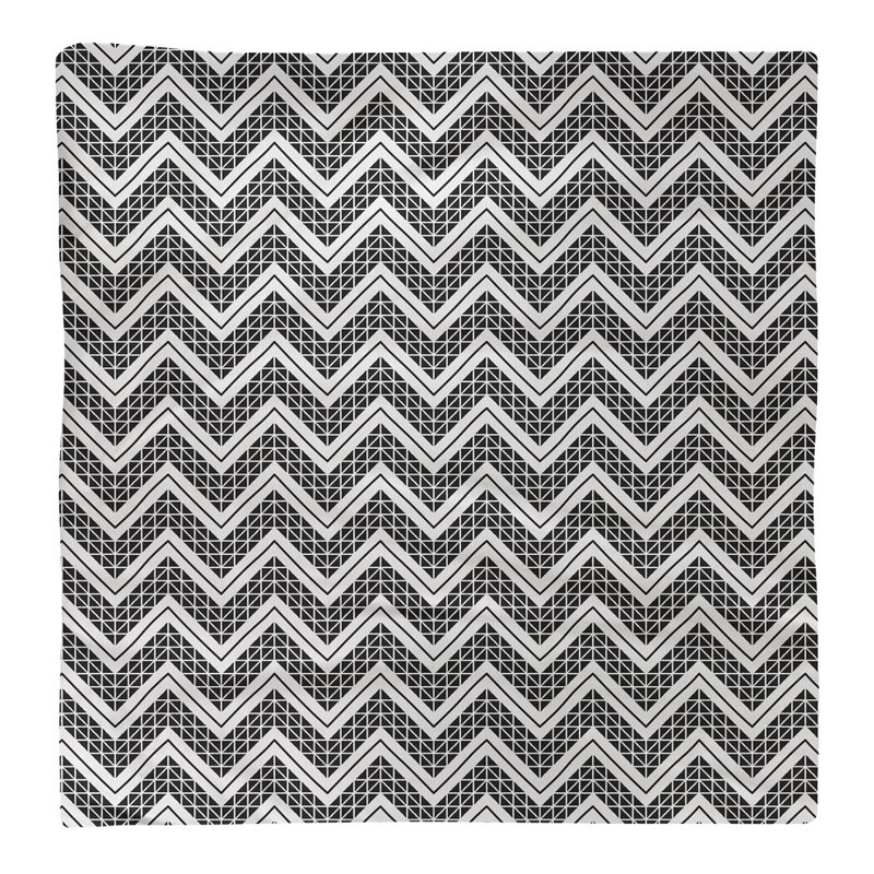 Stephenie Cotton Chevron Square Napkin, Cotton Twill, 0.1" H x 22" W x 22" D, Black/White