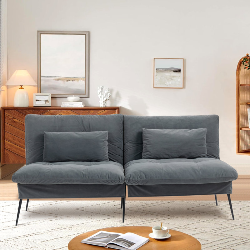 Causeuse-lit futon convertible, Polyester gris foncé