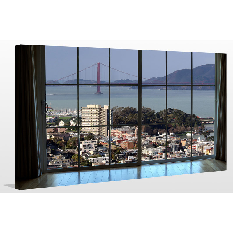 « san francisco window », reproduction de photo sur toile tendue, H 36 po x l 60 po x P 1,5 po