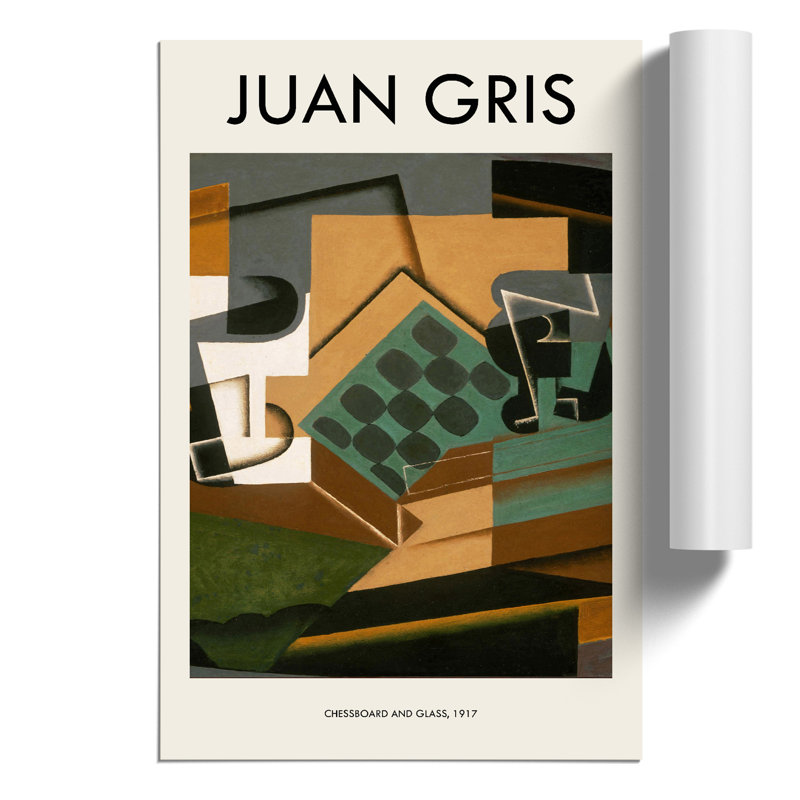 Chessboard And Glass by Juan Gris - No Frame Painting, 59cm H x 42cm W x 0.1cm D
