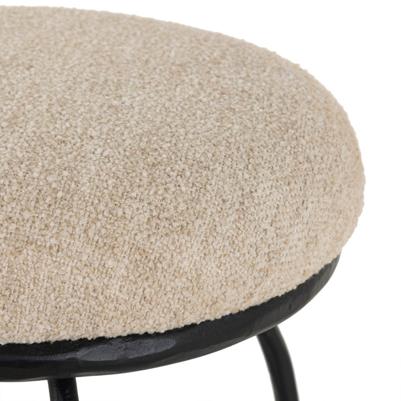 Larisa Upholstered Stool with Metal Frame, Bar