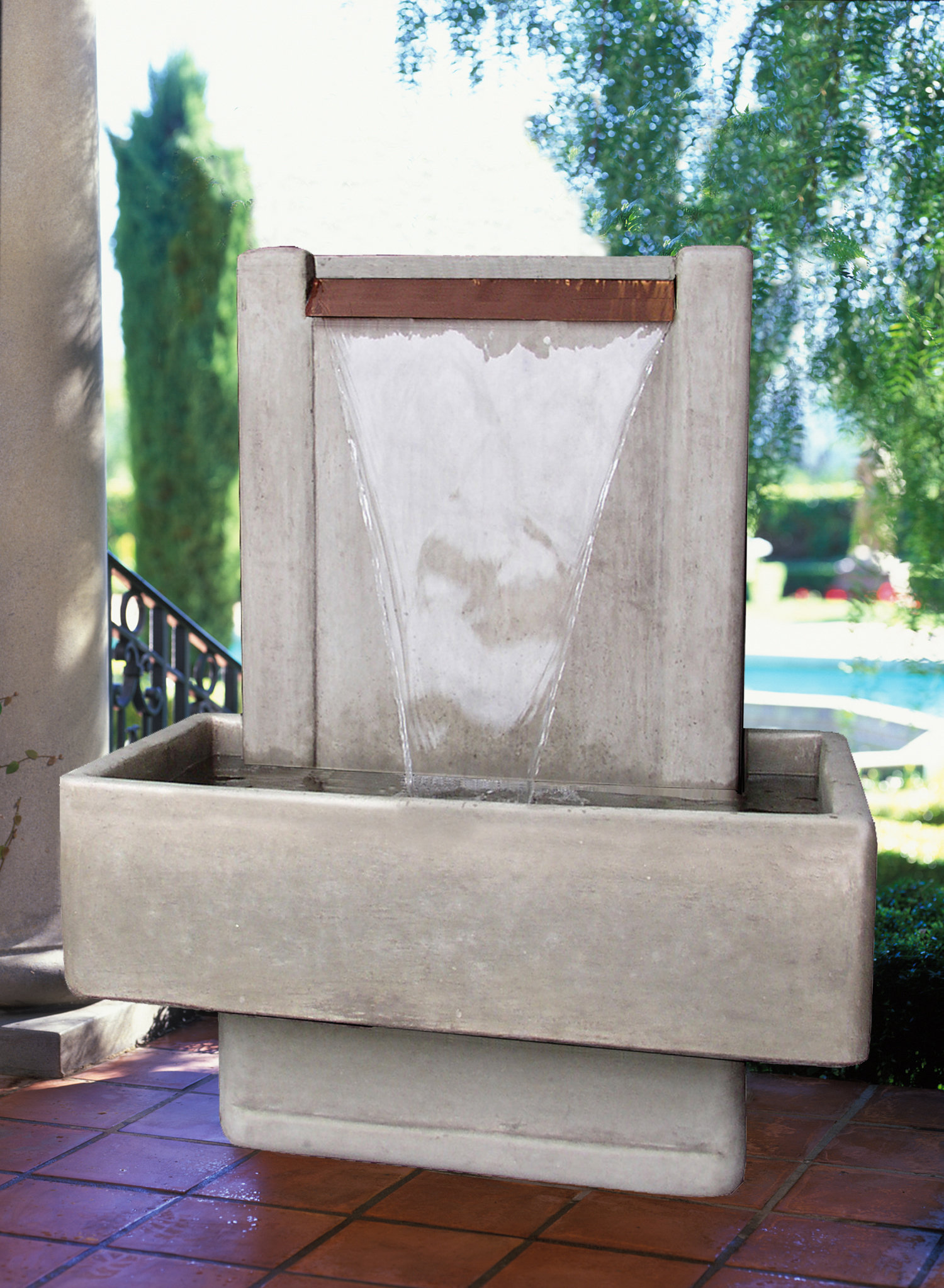 Florence & New Italian Art Company Del Mar Cast Stone Fountain ...