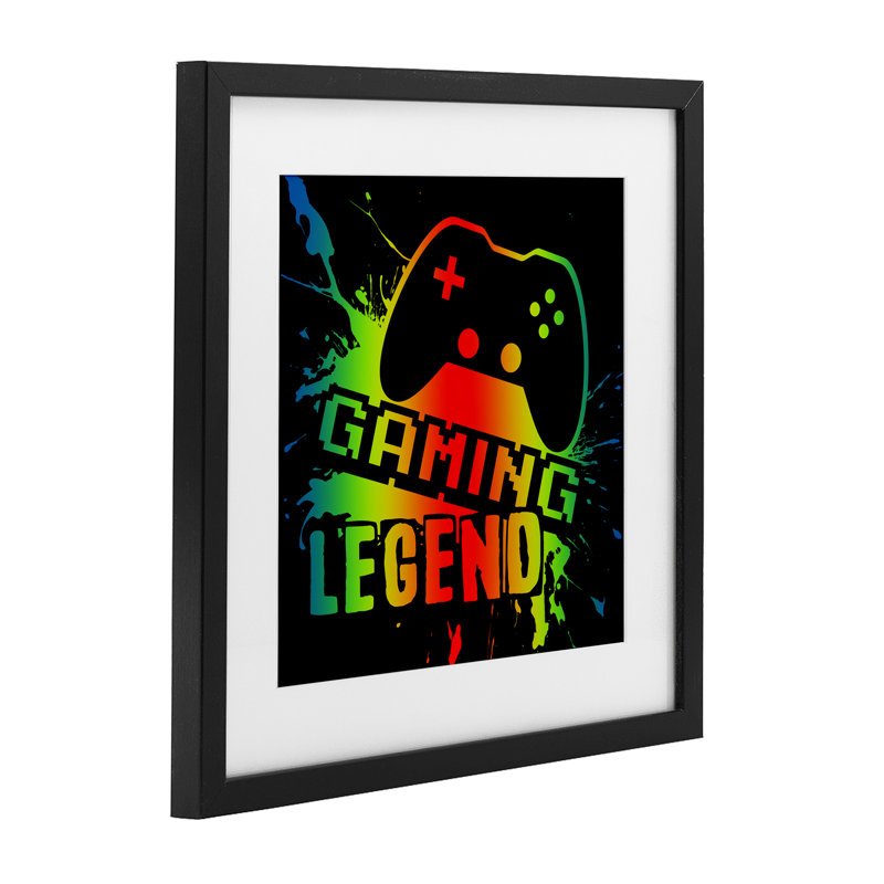 Gradient Gaming Legend, reproduction encadrée sous verre, conception de Marcus Prime, H 13 po x l 13 po, Cadre noir minuit